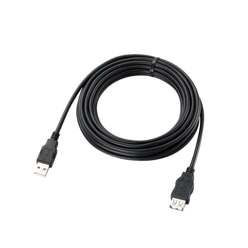 Elecom USB Extension Cable for Data Transfer USB2.0 A Male To A Female Type 5m RoHS Compliant & Environmentally Friendly Package Black U2C-JE50BK