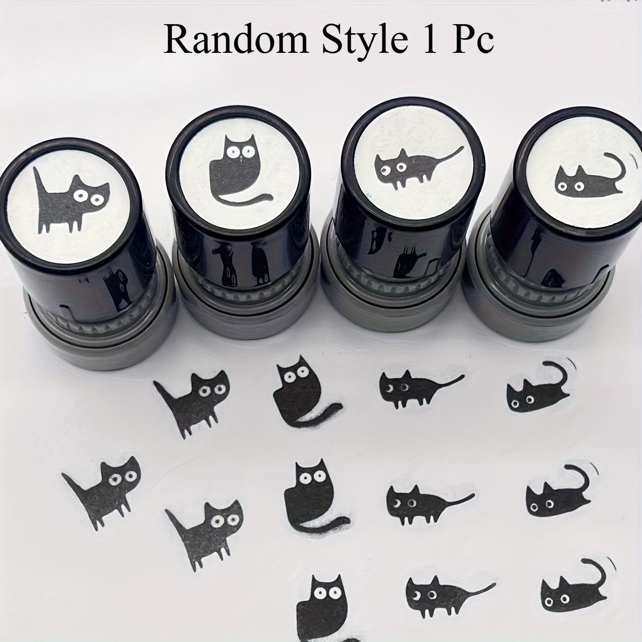 1pc Hot Style Random Cat Pattern Stamp, Cartoon Cat Pattern Stamp with Random Design. 1pc Random Color