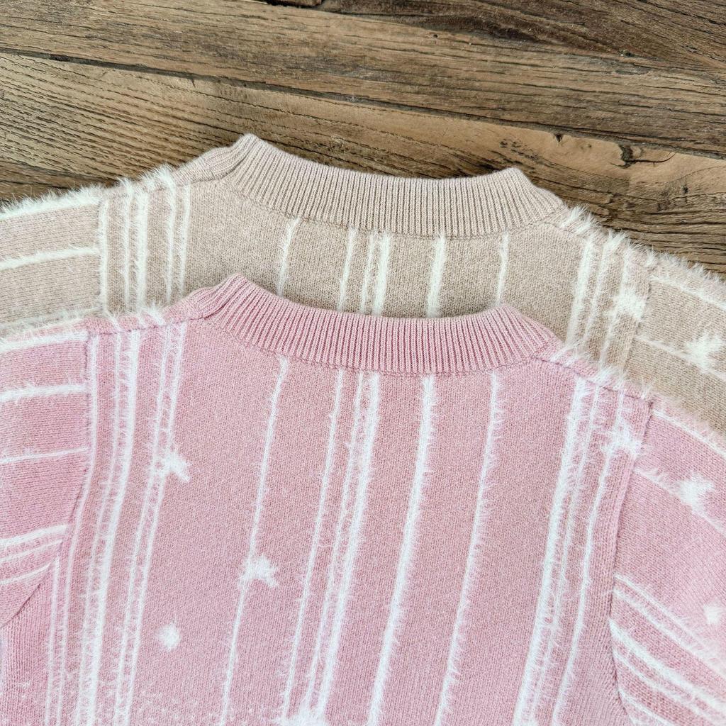 Cozy Gradient Star Romper for Baby Girls - Fall/Winter Collection