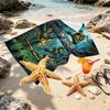 Custom Name Personalized Teenage Ninja Turtles Print Beach Towel, for Trip Camping Beach Party Home Decor, Birthday Gift for Family & Friends