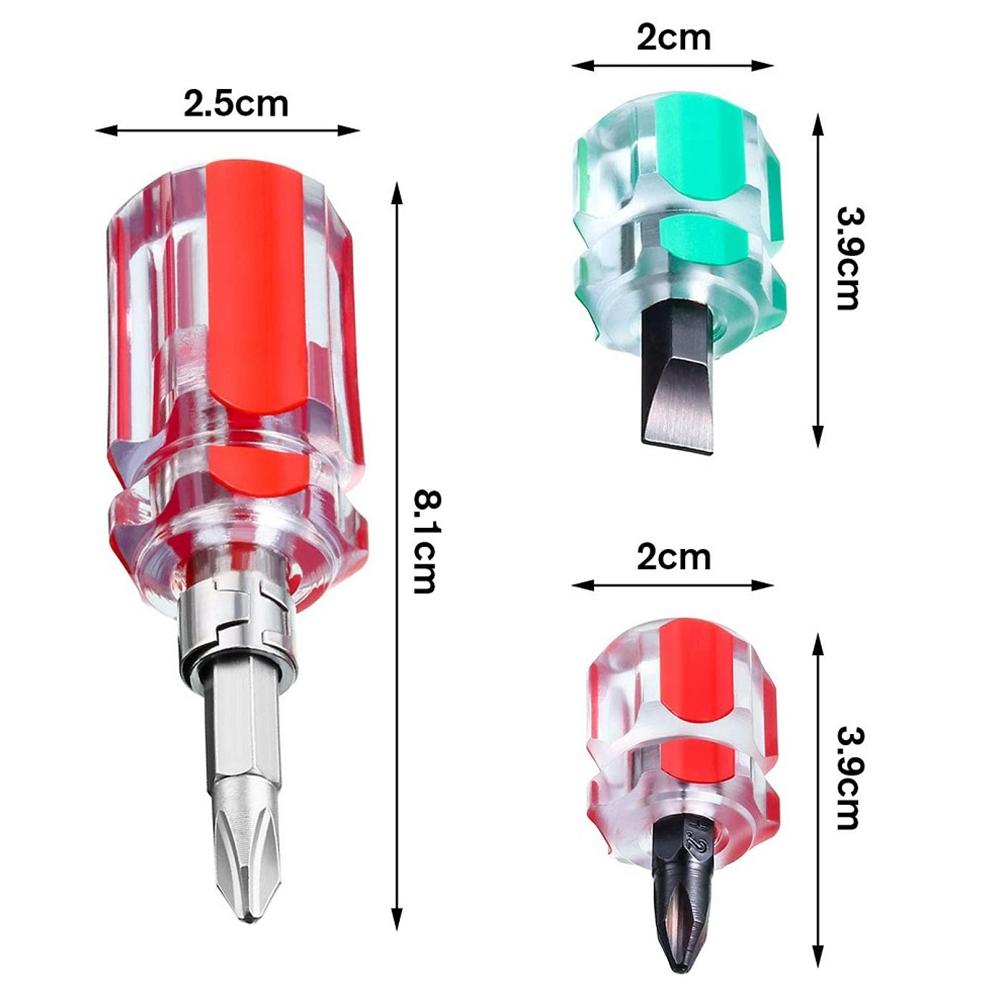 Tool Screwdriver Interchangeable Short Handle 6Pcs