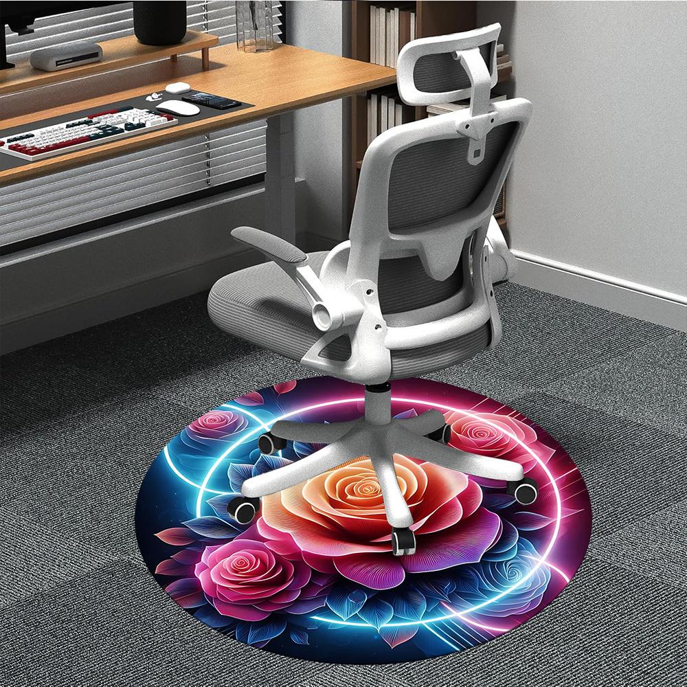 

1pc Floral Artwork Chair Carpet for Office, Non-slip, Soft and Durable Office Rug for Interior Decoration, Perfect for Office yy260313089 80cm by 80cm