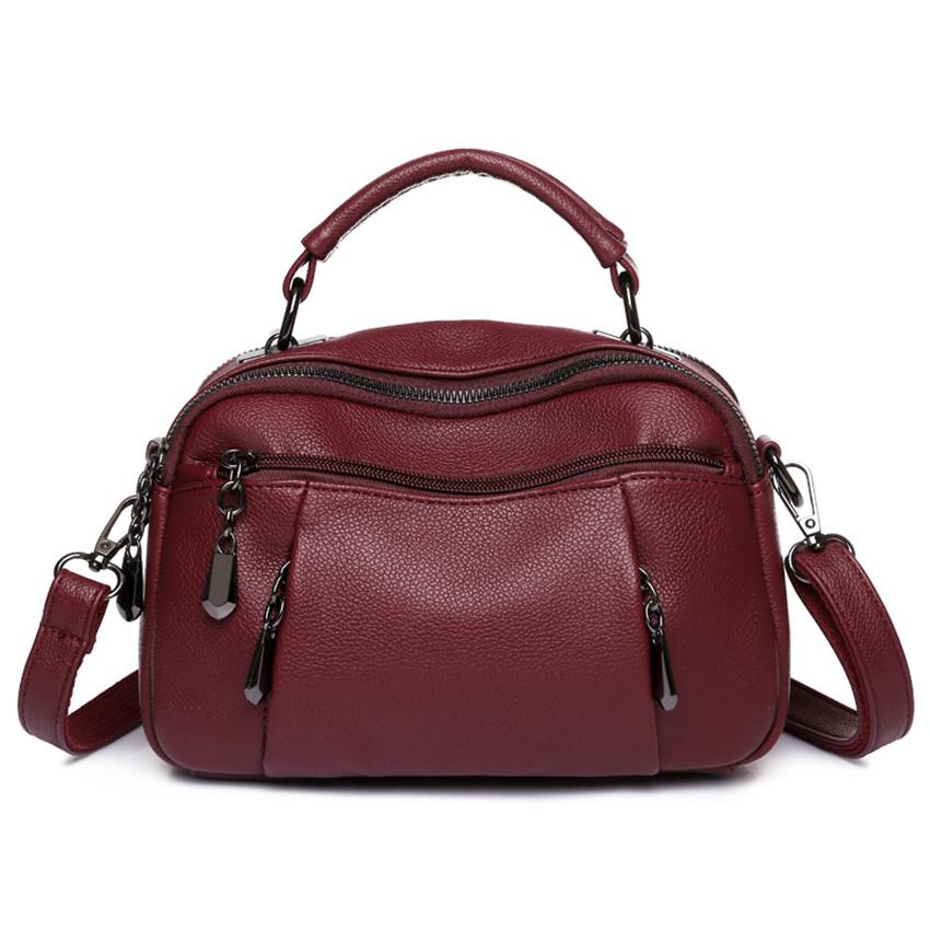 New Handbags for Women Luxury Designer Leather Shoulder Bags Multiple Pockets Crossbody Purses Sac Bandouillere Femme Solid FLAP
