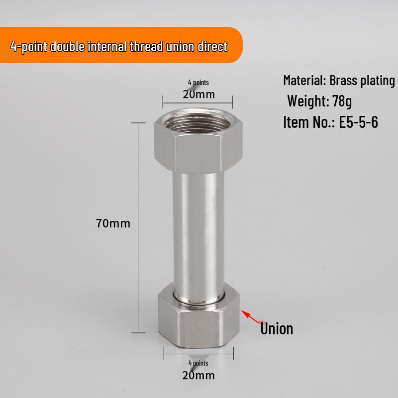 4-Point Dual Male Thread Antique Copper Pipe Extension Connector with Double Female Connection.