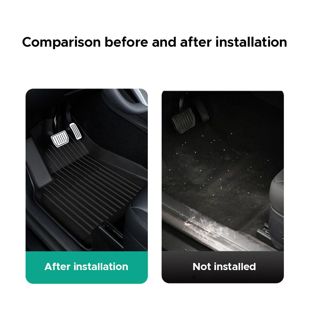 For Tesla Model Y 2025-2025 Floor Mat Left and Right Hand Drive TPE Carpet Waterproof Weather-resistant Foot Pads Mats