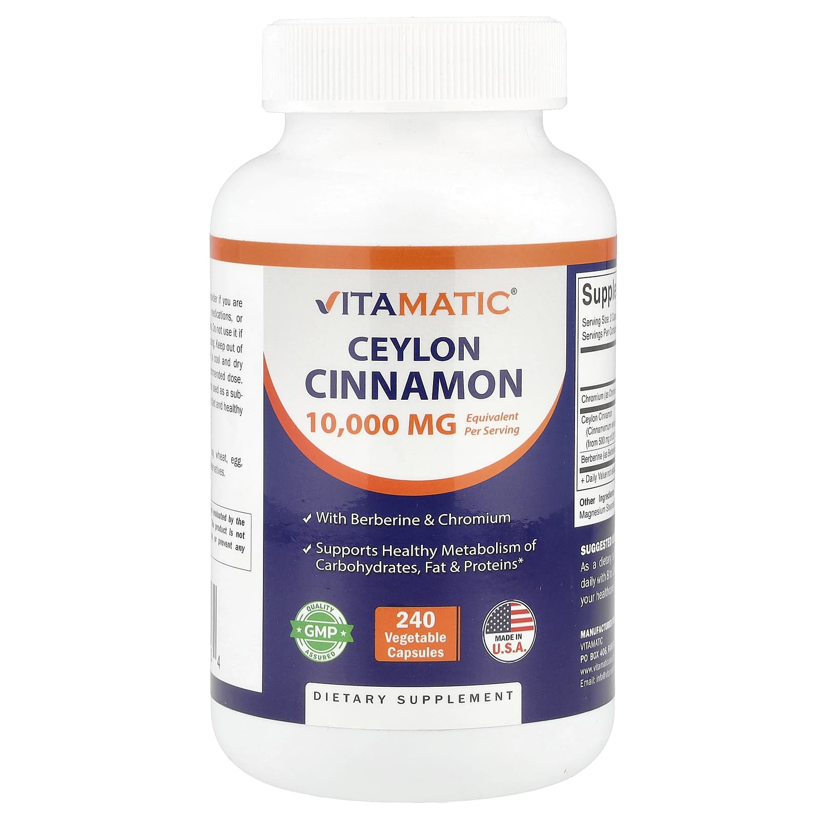 

Ceylon Cinnamon, Veggie Capsules 240