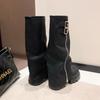 Fashion Designer Thick Soled Boots Western Knight Boots Long Tube Boots for Women in Autumn and Winter, Knee Length Slim High Tube Boot