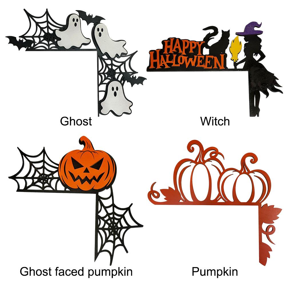 Halloween Door Corner Sign Ornament Creative Door Sign Decor Festival Theme Wooden Novel Festival Decoration Crafts