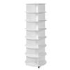7 Tiers Rotating Shoe Rack Tower with Wheels, Movable 360° Spinning Carousel Display, Lazy Susan Organizer Closet Shelf for Living Room, Entryway,
