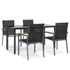 VidaXL Ensemble à manger de jardin 5 pcs noir textilène et acier 3187045