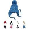 Kids Children Knit Hat Solid Color Ear Flaps Cap Boy Girl Warm Beanie Bonnet