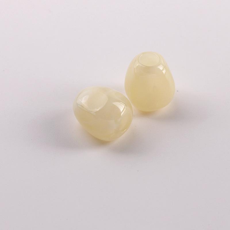 14x13mm Large Hole Irregular Marbled Acrylic Barrel Beads for DIY Bracelet Phone Chain Bag Weaving Accessories RT0398