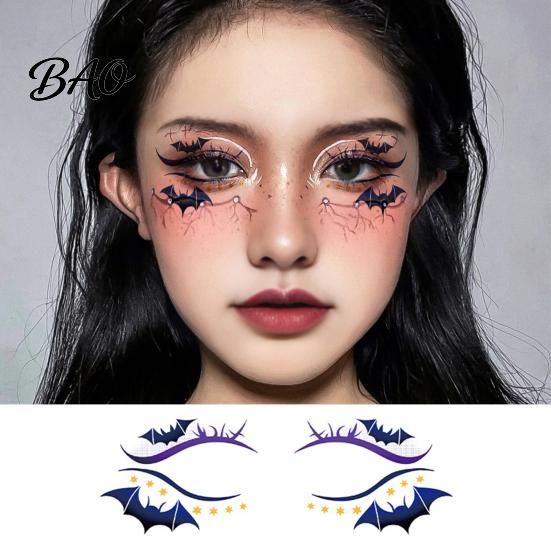 Pavoučí síť Face Art Halloween Dočasná tetování pro ženy, Vodotěsné dýňové pavoučí sítě Festivalové samolepky Oční samolepky Maškarní karneval Cosplay