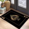 Large Luxury Poker Mat Ace of Spades Design Non Slip Plush Bottom Black Golden Decor Living Room Game Room Office Parties