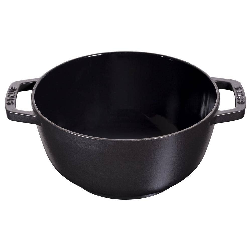 Staub "Black Fondue Set, 16cm" Cast Iron Enamel Pot [Official Japanese Product] Specialty 40511-970