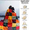 1Pc Abstract Colorful Squares Rug Blanket Soft And Comfortable Casual Warm Camping Travel Christmas Halloween Xmas Gift M928269