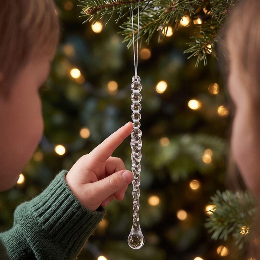 Transparent Christmas Hanging Pendants Twist Bead Drop Ornaments  Holiday Party Decoration