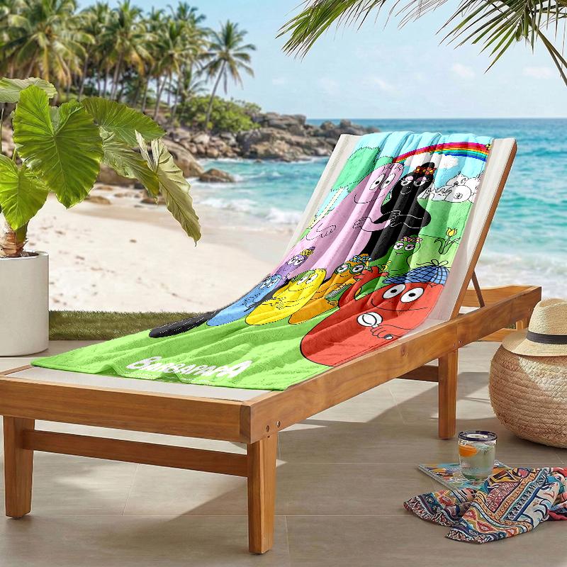 Barbapapa Fashion Beach Towel: Ideal for Summer Adventures Soft, absorbent and quick drying suitable for swimming and bathing