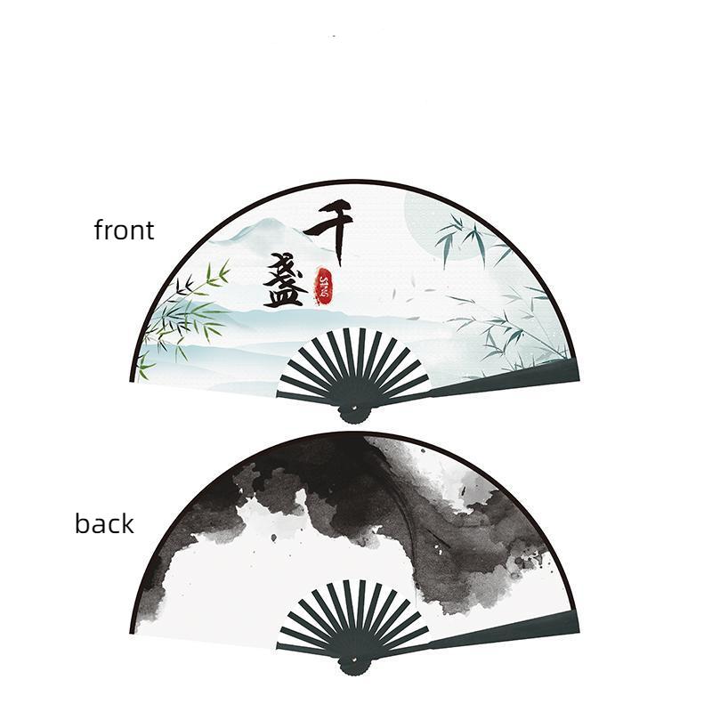 

Винтажный бамбуковый каркас, двухсторонний ручной веер, веер для танцев, веер в древнекитайском стиле, складной веер, реквизит для ципао и ханьфу, веер