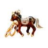 Keychain Pendant Double-Sided Rhinestone Chinese Zodiac Fortune-Attracting Horse Key Chain Metal Handbag Charm