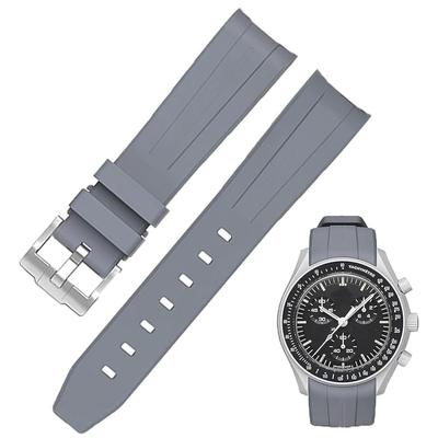 Sibehill 22mm Ersatz-Silikon-Uhrenarmband für Blancpain X Swatch mit Biokeramik Scuba Fifty (Kompatible Fathoms)