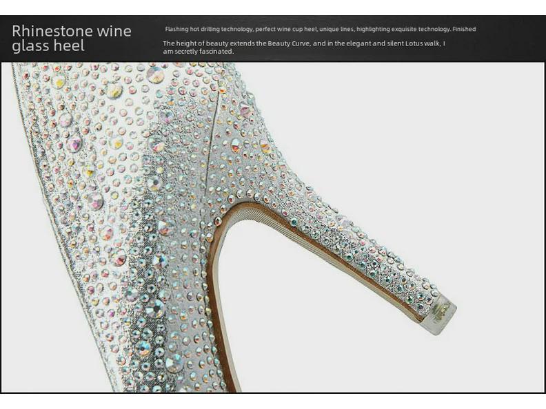 2019 Zimní Červené Kamínkové Špičaté Svatební Boty, Evropský a Americký Styl, Dostupné Velké Velikosti.