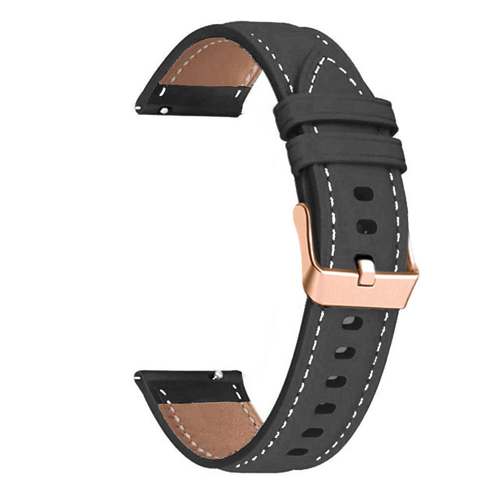 18mm 20mm Universal Leather Watch Strap with Pin Buckle Breathable Sport Replacement Band Compatible with Garmin, Samsung, Huawei