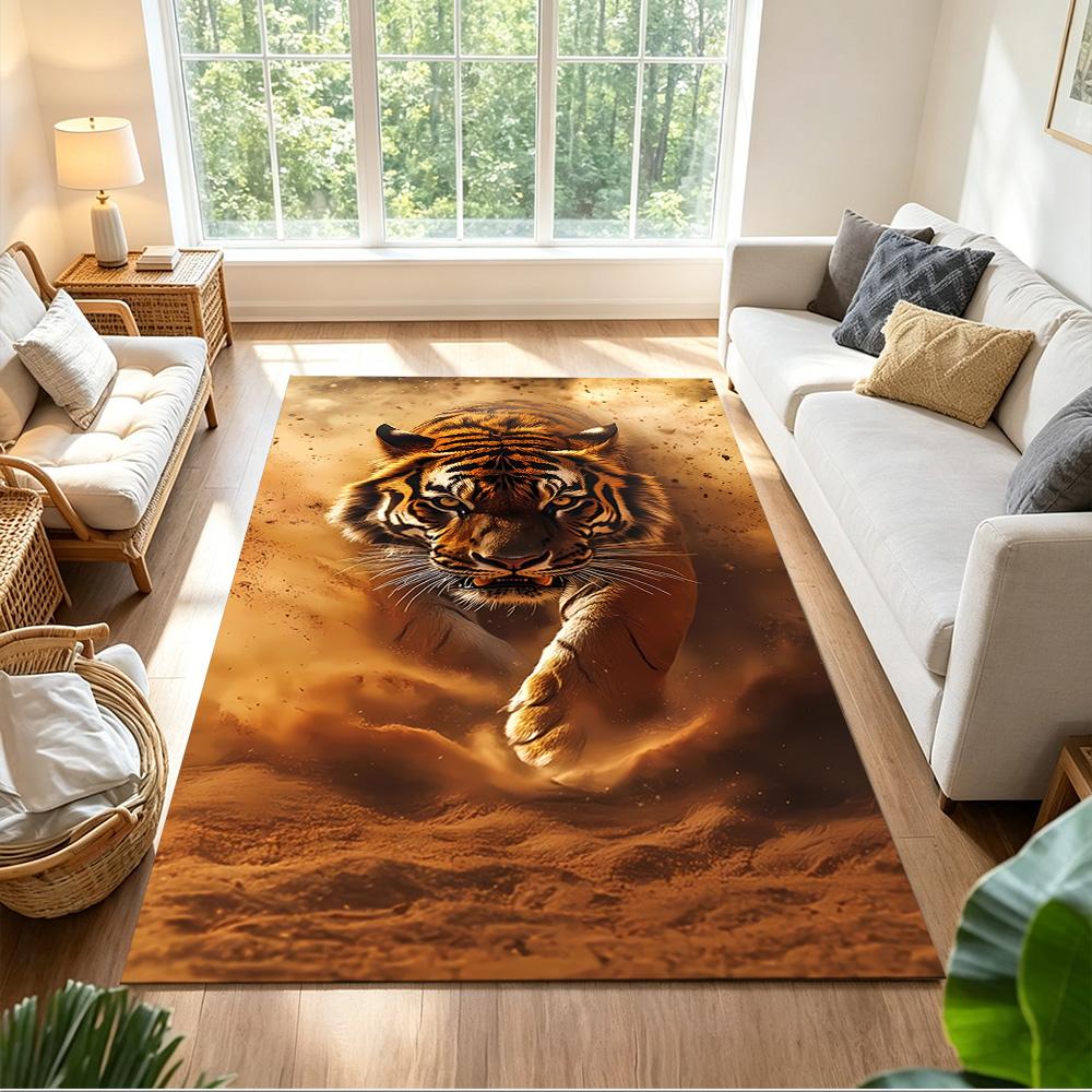 Wild Tiger In Jungle Non-Slip Home Carpet Design for Office Decor Living Room Bedroom Gift
