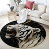 Roaring Tiger Round Area Rug,Carpet Rug for Living Room Bedroom Sofa Playroom Decor,Non-slip Floor Mat