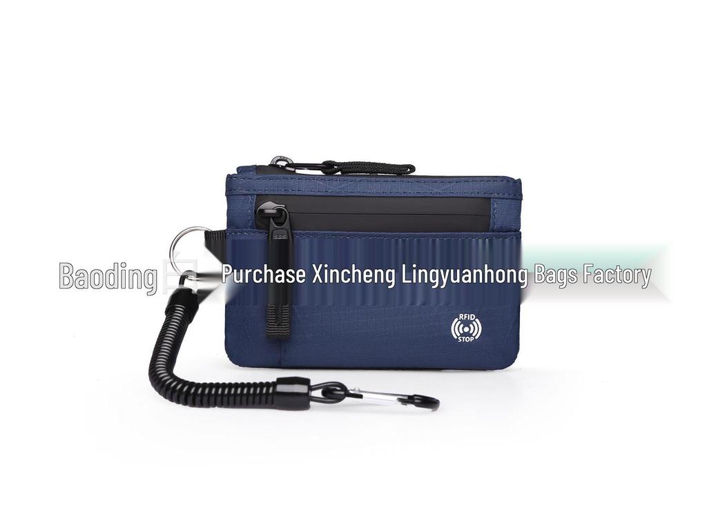 RFID Coin Purse and Anti-theft Card Holder Mini Travel Wallet with Keychain