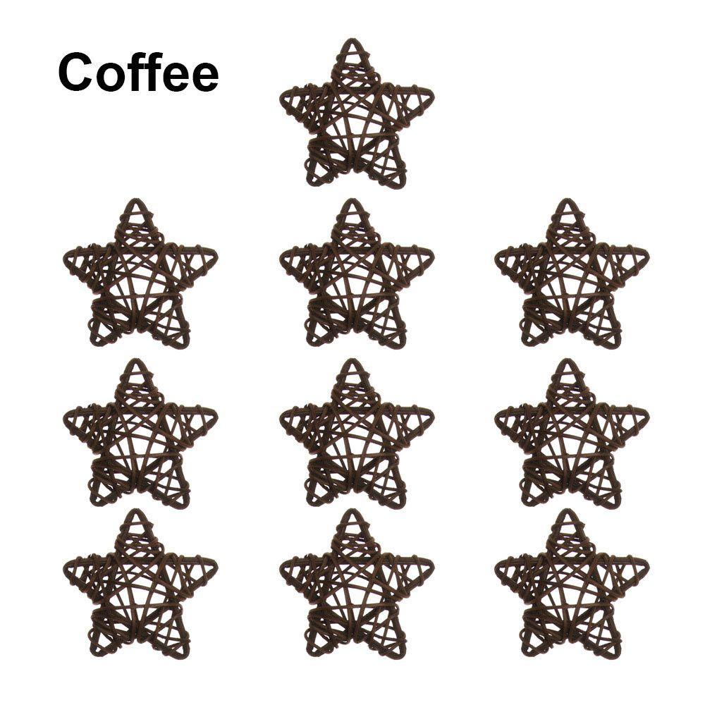 10PCS New Year Festival Ornaments Wedding Party Home Decor Pentagram Shape ArtifIcial Rattan Star Sepak Takraw Christmas Gift