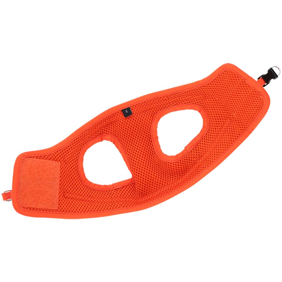LOGOS LAND Pattern Harness | Adjustable Size for Training, Walks, and Outings, Anti-Pulling, Easy to Put on and Take Off (Orange, Size L)
