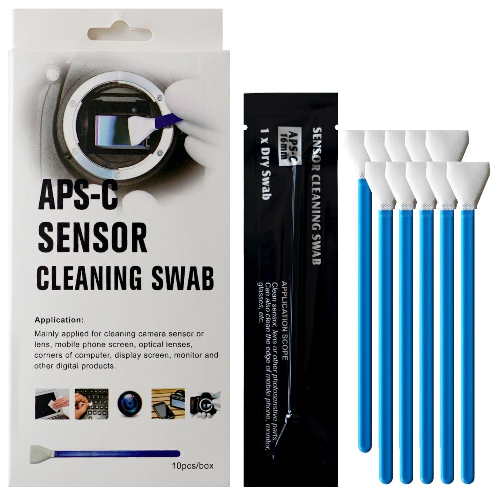 Sensor Cleaning Swabs for Camera Cotton Cleaning Compatible with 15mm and 16mm Mirrorless Cameras [10-Pack] APS-C Sensors, Cleaning, Swabs, Supplies,