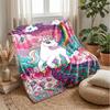 Manta Temática Fantasia Unicórnio Arco-Íris Leve Quente Manta de Flanela Manta Decorativa para Decoração de Casa