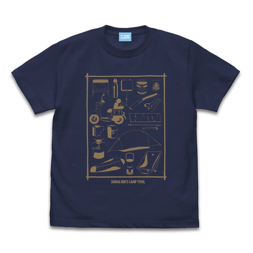 

2D COSPA Yurucamp Shima Rin Camping Tool INDIGO M size cotton T-shirt