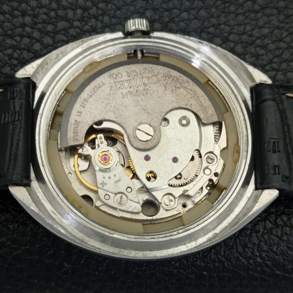 VINTAGE CITIZEN AUTOMATIC 8200 JAPAN MENS BLACK COLOR DIAL WATCH a702741-1 R210-a702741