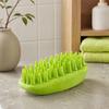 Rubber Pet Grooming Brush, Rounded Soft Bristles, Pet Bath Scrubber Massage Brush, Gentle Shedding Brush for Short Haired Cats Dogs
