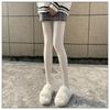 Medias Japonesas JK Blanco Lechoso Tejido Trenzado Blanco Medias Leggings de Algodón Gruesos Cálidos de Invierno para Mujer