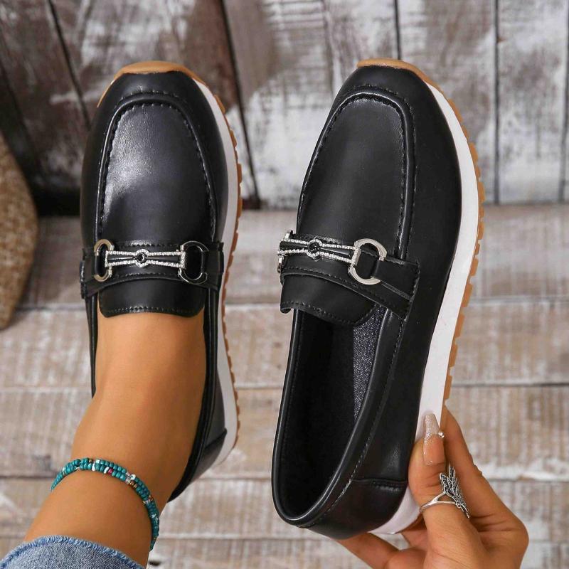 

2024 Hot Sale Shoes for Women Slip on Women Flats Autumn Round Toe Solid Solft Sole Light Casual Comfortable Large Size Loafers