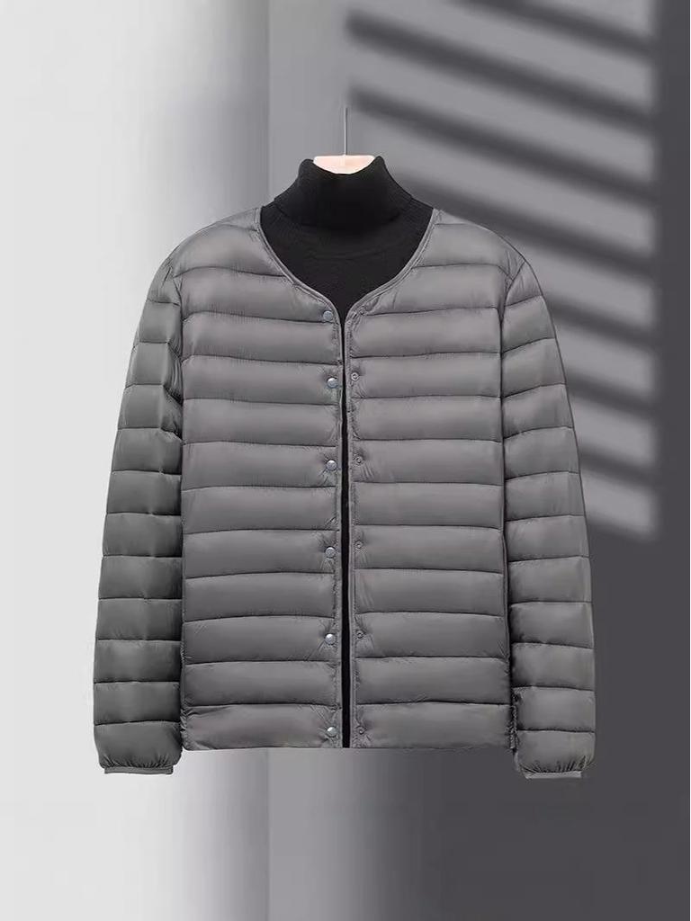 Men's Ultra-Thin Lightweight Down Cotton Work Jacket - Cold-Proof, Plus Size, Short Coat.
