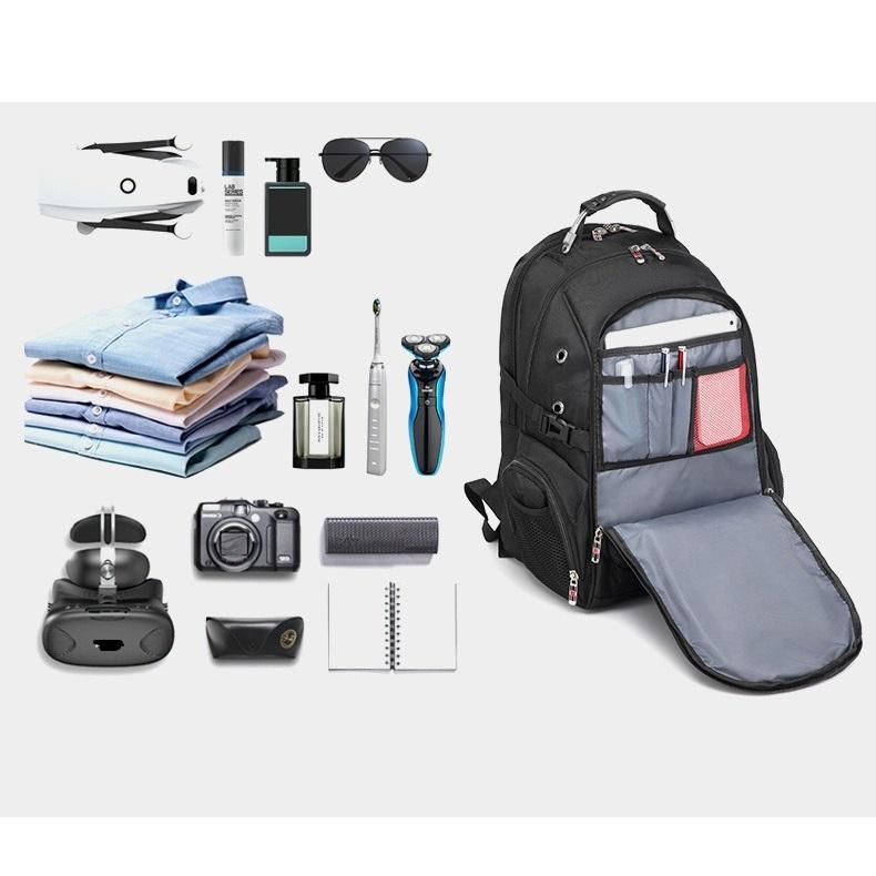 Zaino Impermeabile in Tessuto Business Casual per Studenti Universitari, Zaino Studentesco e per Laptop con Porta USB.
