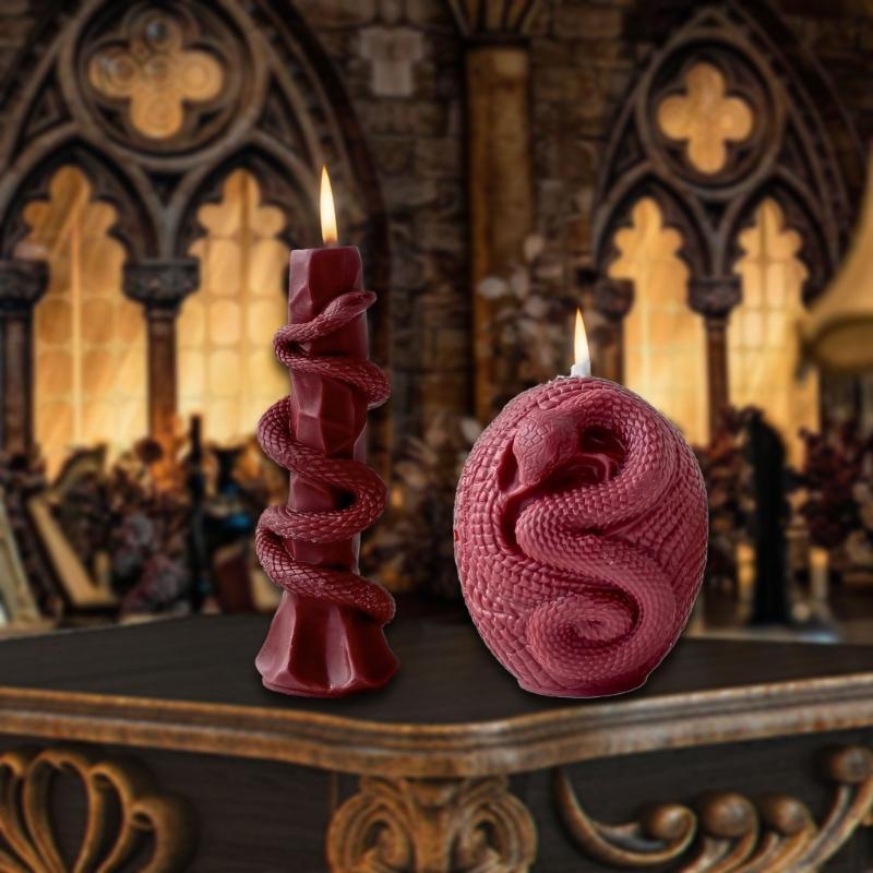 Geprägte Schlangen Zylinder Silikon Säulenkerzenformen für Kerzen Seife Epoxidharz Silikonformen für Heimdekoration