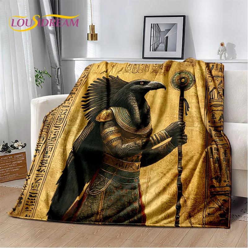 3D Ancient Egypt Death Anubis Pharaoh Horus Mythology 2025 Soft Blanket,Soft Throw Blanket for Home Bedroom Bed Sofa Cover Child