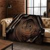 Retro Holzmaserung Jahresringe Flanelldecke Weiche Warme Überwurfdecke für Schlafzimmer Wohnzimmer Bett Reise Camping Picknick Geschenk Kind