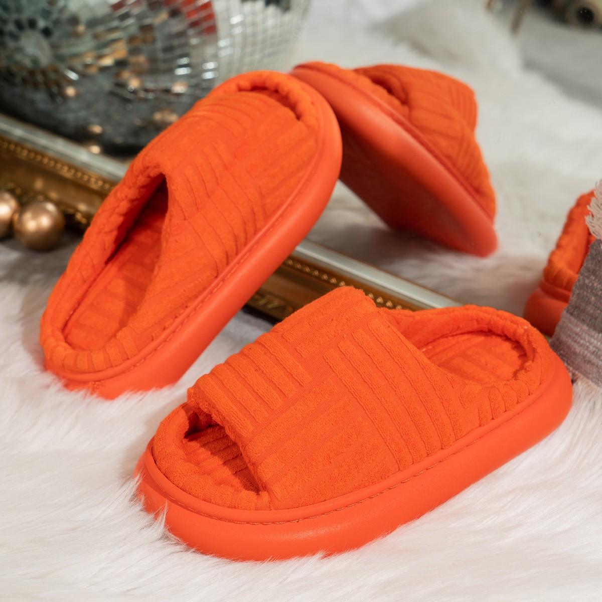 

Fashion 2024 Luxury Brand Platform Shoes Women Slippers Green Corduroy Flat Outwear Ladies Slides Summer Autumn Runway Flip Flops Women 43 оранжевый