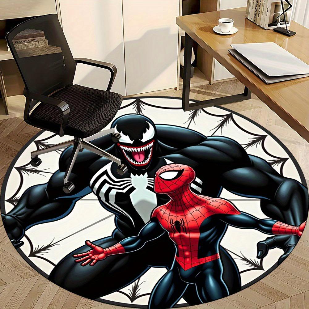 

1pc Spider-Man & Venom Cartoon Design Round Rug - Office Carpet, Anti-Slip Mat for Living Room, Bedroom Decor -0412129 80cm by 80cm