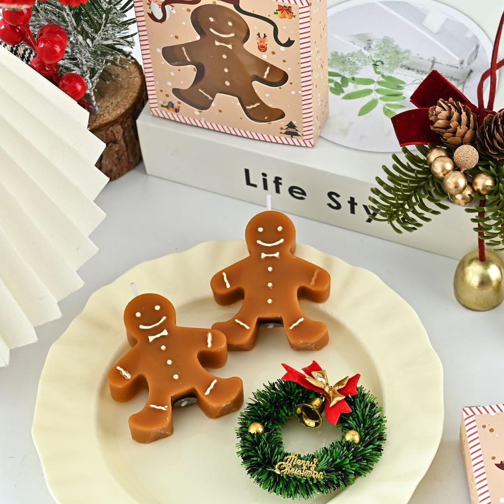 Gingerbread Man Christmas Gift Aroma Candle Gift Candle Fragrance Shape Wax Christmas Souvenir Fragrance