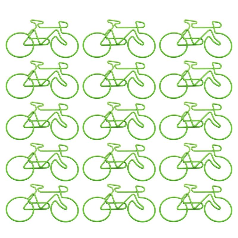 15 Peças Clipe de Papel Formato Bicicleta 55x35mm Pequeno Metal Grampo Organizador de Arquivos Clipe Marcador de Página para Livro para Escritório Escola