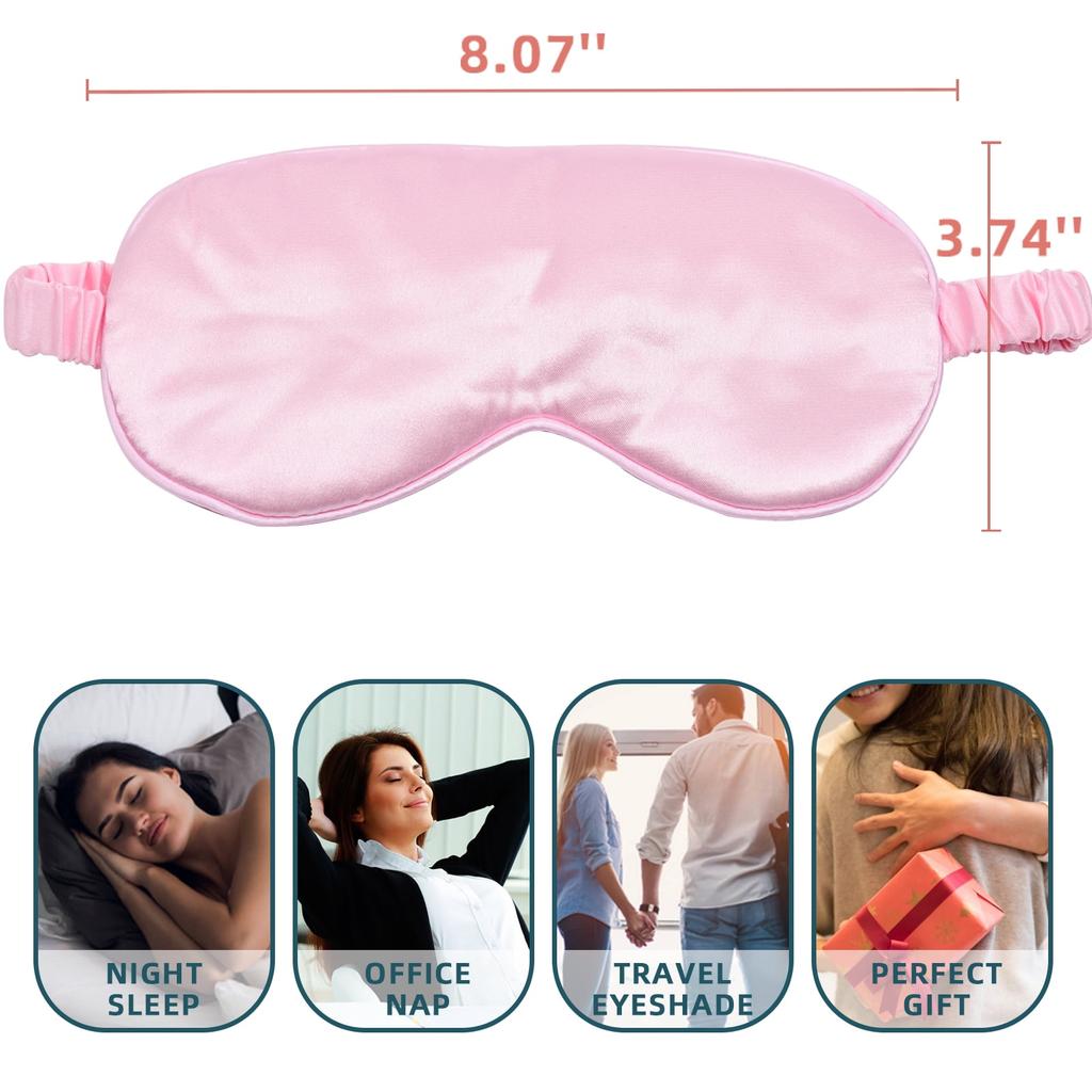 4 Pack Sleeping Masks Soft Satin Silky Eye Cover Elastic Strap Blindfold Effective Shading Night Eyeshade for Women Men