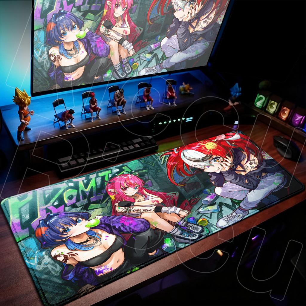 E-sports Gamer Keyboard Desk Rug Large Laptop Keyboard Mat Hololive Kawaii Girl Irys Anime Mousepad Non-slip Rubber Base Mauspad
